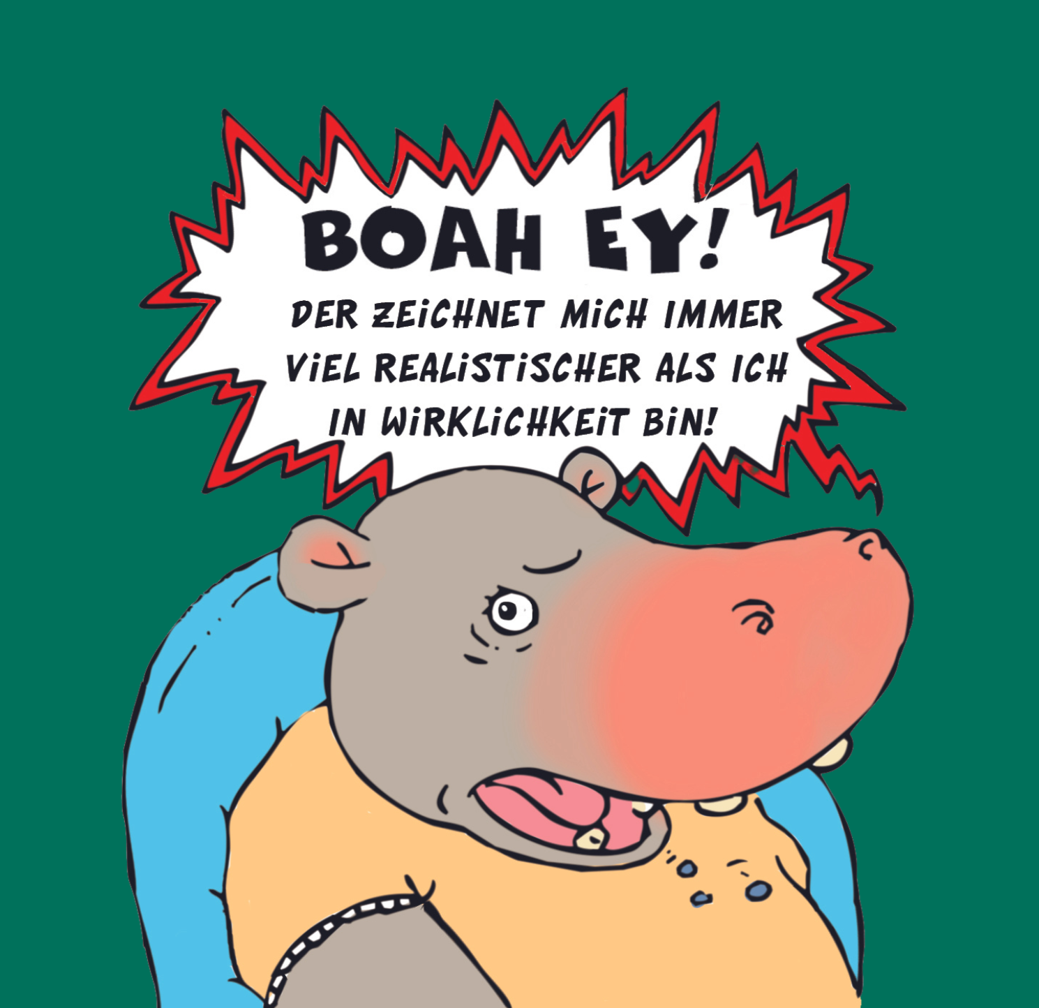 Ausschnitt aus einem Comic - Anja das Nilpferd als Beispiel für Sympathiefiguren